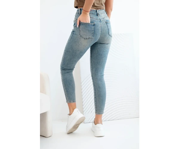 Spodnie damskie M.sara z efektem push-up i średnim stanem jeansowe-5