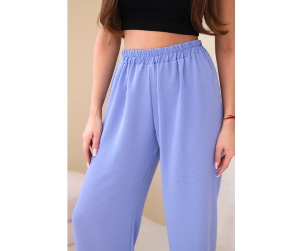 Spodnie z szeroką nogawką fioletowe-4