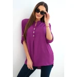 Bluzka z dłuższym tyłem ciemno fioletowa-1