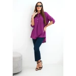 Bluzka z dłuższym tyłem ciemno fioletowa-2