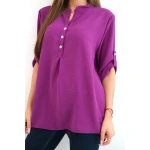 Bluzka z dłuższym tyłem ciemno fioletowa-4