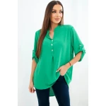 Bluzka z dłuższym tyłem zielona-1