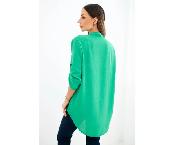 Bluzka z dłuższym tyłem zielona-3