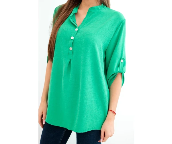 Bluzka z dłuższym tyłem zielona-4