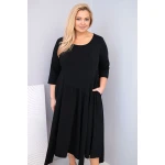 Sukienka damska bawełniana Plus Size z asymetrycznym dołem czarna-2