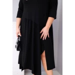 Sukienka damska bawełniana Plus Size z asymetrycznym dołem czarna-4