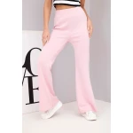 Spodnie damskie masełko z rozszerzaną nogawką jasno różowe-1