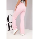 Spodnie damskie masełko z rozszerzaną nogawką jasno różowe-4