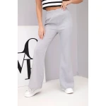 Spodnie damskie masełko z rozszerzaną nogawką szare-1