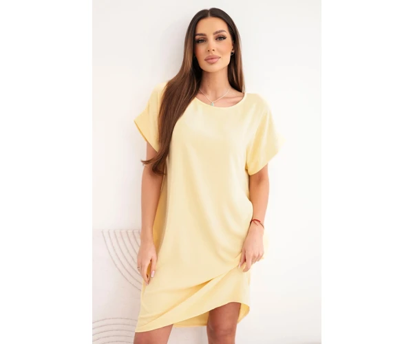 Sukienka z kieszeniami żółta-1