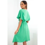 Sukienka z przekładanym dekoltem jasno zielona-3