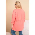 Bluza damska Plus Size bawełniana z nadrukiem morelowa-4