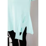 Bluzka damska bawełniana Plus Size z asymetrycznym dołem i wycięciami miętowa-4