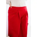 Spodnie damskie Plus Size z szerokimi nogawkami i plisowaniem czerwone-4
