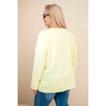 Bluzka damska bawełniana Plus Size z frędzlami żółta-4