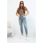 Spodnie damskie M.sara z efektem push-up i średnim stanem jeansowe-4