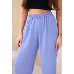 Spodnie z szeroką nogawką fioletowe-4