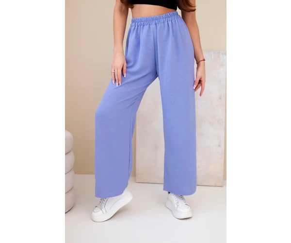 Spodnie z szeroką nogawką fioletowe-1