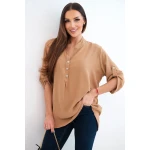 Bluzka z dłuższym tyłem camelowa-1