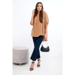 Bluzka z dłuższym tyłem camelowa-2