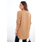 Bluzka z dłuższym tyłem camelowa-3