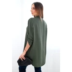 Bluzka z dłuższym tyłem ciemne khaki-3