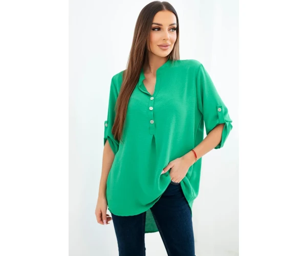 Bluzka z dłuższym tyłem zielona-1