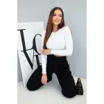 Spodnie damskie jeansowe z wysokim stanem i paskiem czarne-1