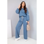 Komplet damski masełko bluza + spodnie jeansowy melanż-2