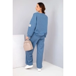 Komplet damski masełko bluza + spodnie jeansowy melanż-3