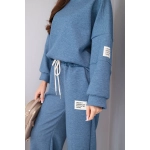 Komplet damski masełko bluza + spodnie jeansowy melanż-4