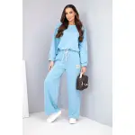 Komplet damski masełko bluza + spodnie niebieski-2