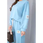 Komplet damski masełko bluza + spodnie niebieski-4