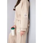 Komplet damski masełko bluza + spodnie beżowy-3