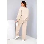 Komplet damski masełko bluza + spodnie beżowy-4