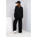 Komplet damski masełko bluza + spodnie czarny-4