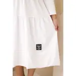 Sukienka damska bawełniana Plus Size z falbanami i podwiniętym rękawem biała-4