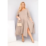 Sukienka damska bawełniana Plus Size z asymetrycznym dołem fango-1
