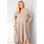 Sukienka damska bawełniana Plus Size z asymetrycznym dołem fango-2