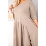Sukienka damska bawełniana Plus Size z asymetrycznym dołem fango-4