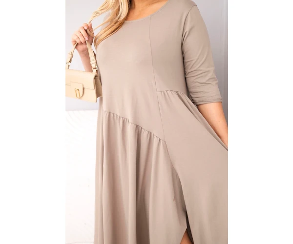 Sukienka damska bawełniana Plus Size z asymetrycznym dołem fango-4