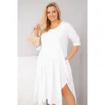 Sukienka damska bawełniana Plus Size z asymetrycznym dołem biała-2