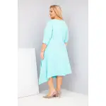 Sukienka damska bawełniana Plus Size z asymetrycznym dołem miętowa-3