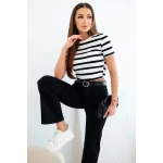 Spodnie damskie jeansowe z prostą nogawką i paskiem czarne-1