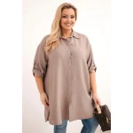 Koszula damska Plus Size z wiskozy z dłuższym tyłem fango-1