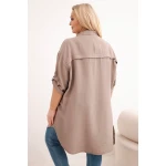 Koszula damska Plus Size z wiskozy z dłuższym tyłem fango-3