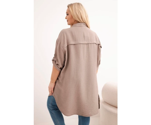 Koszula damska Plus Size z wiskozy z dłuższym tyłem fango-3