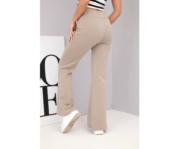 Spodnie damskie masełko z rozszerzaną nogawką fango-3